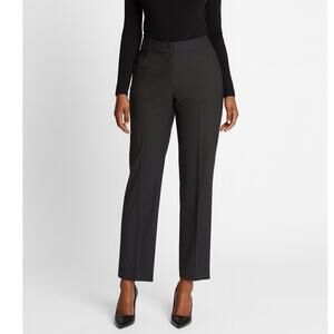Armani Collezioni Virgin Wool Straight Leg Trousers Charcoal